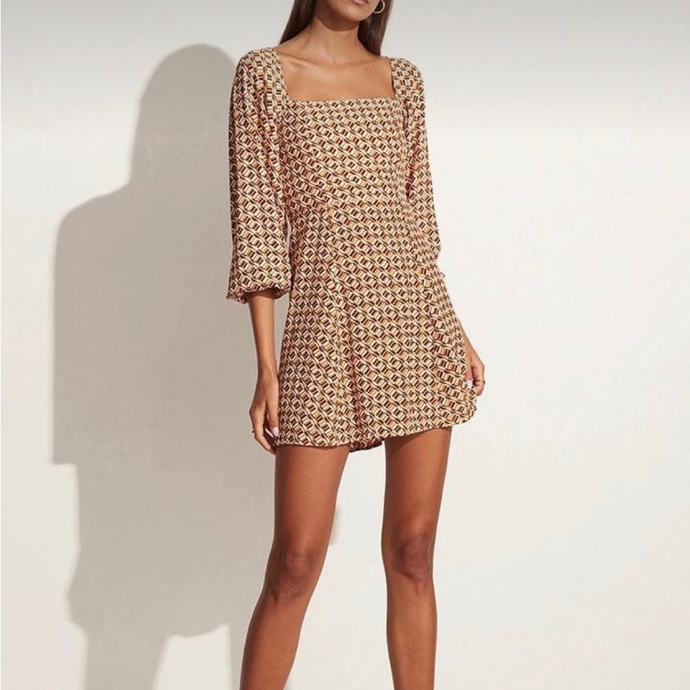 Faithful The Brand mini puff sleeve dress
